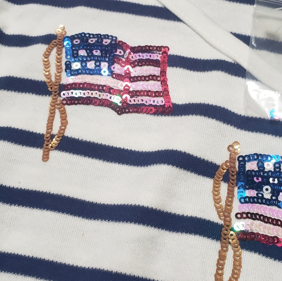 Quaker Factory Striped Patriotic V-Neck Plus 2X NWT - Picture 5 of 7